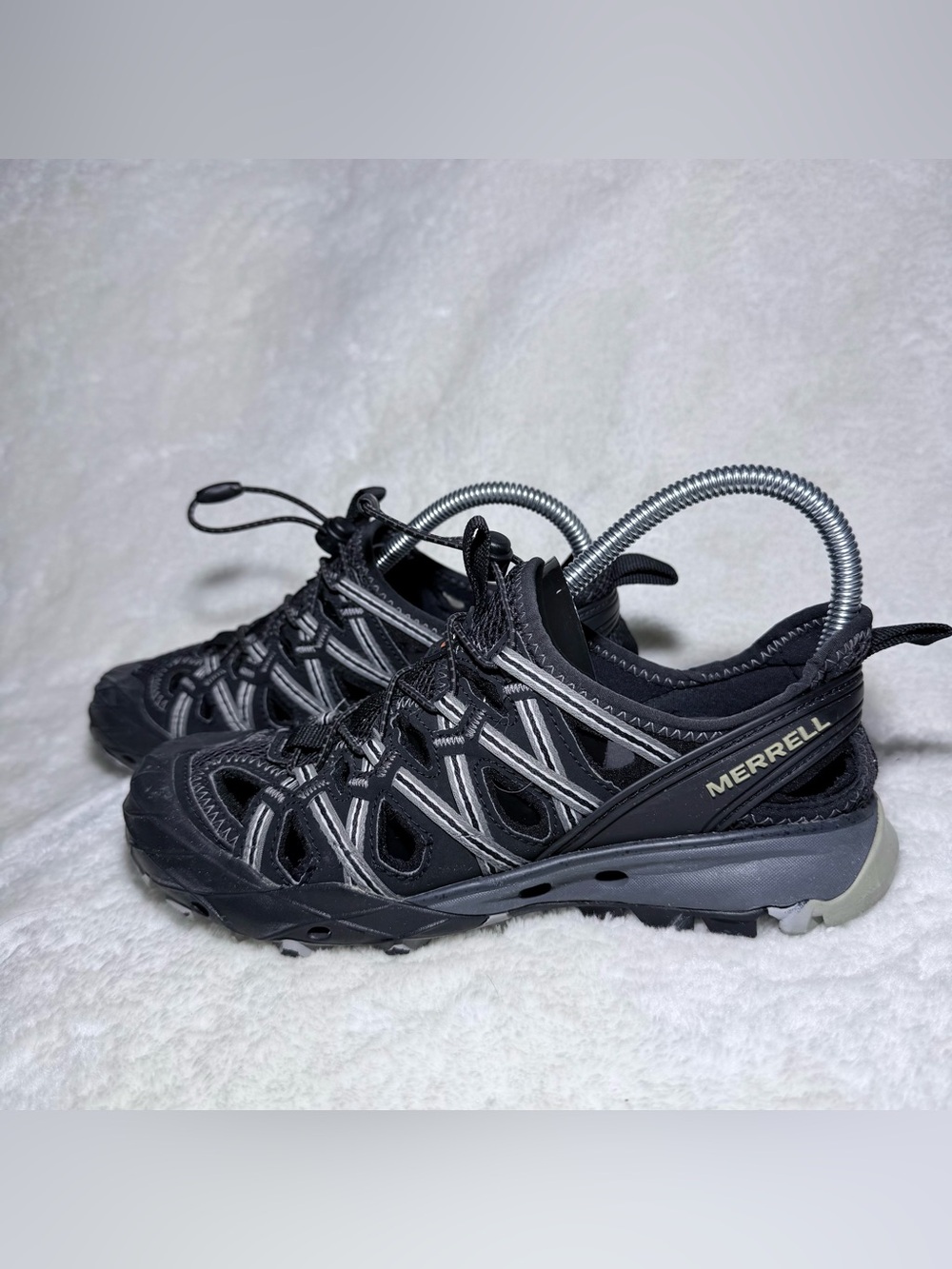 Merrell Women's Choprock Water Hiking Trail Sieve Shoes Sandals Black Grey Sz 6